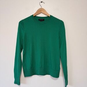 Banana Republic Emerald Green 100% Merino Wool Crew Neck Sweater Size M